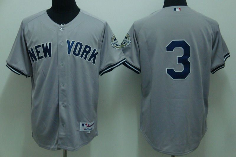 MLB Jersey New York Yankees #3 Ruth Grey Jersey