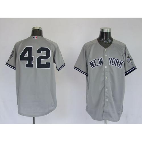 Jerseys New York Yankees 42 Mariano Rivera Grey