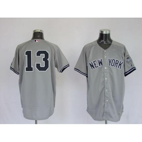 Jerseys New York Yankees 13 Alex Rodriguez Grey