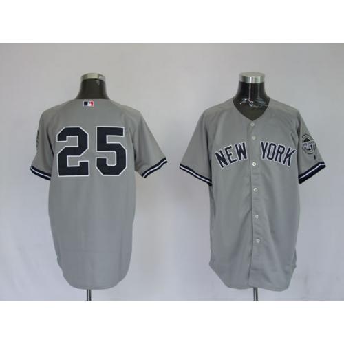 Jerseys New York Yankees 25 Mark Texeiru Grey