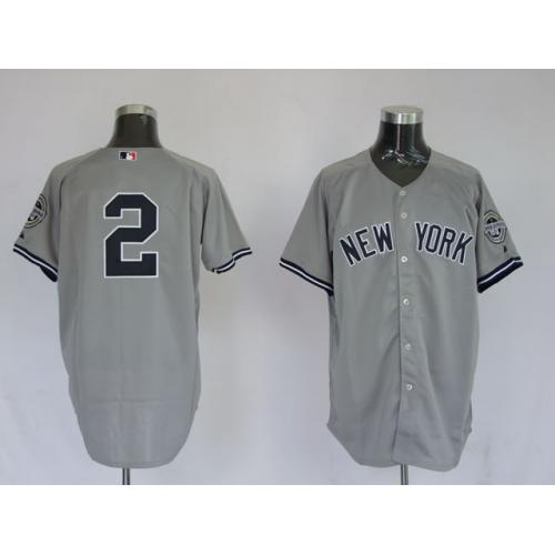 Jerseys New York Yankees 2 Derek Jeter Grey