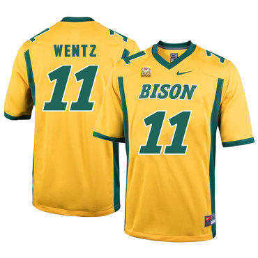 North Dakota State Bison 11 Carson Wentz Gold College Football Jersey