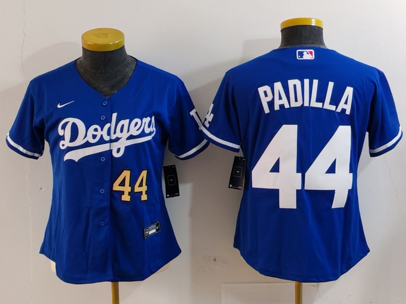 Women's Los Angeles Dodgers #44 Vicente Padilla Blue Stitched Jersey(Run Small) 2