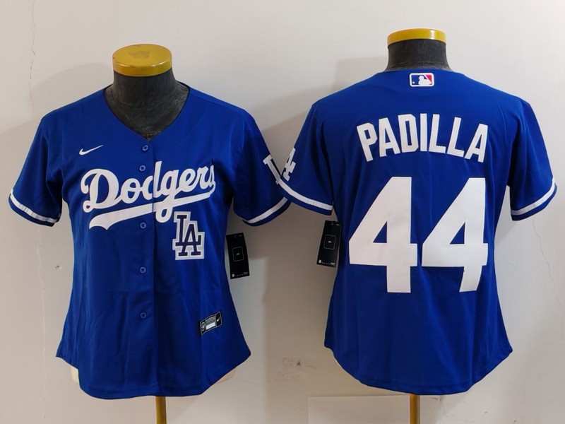 Women's Los Angeles Dodgers #44 Vicente Padilla Blue Stitched Jersey(Run Small) 1