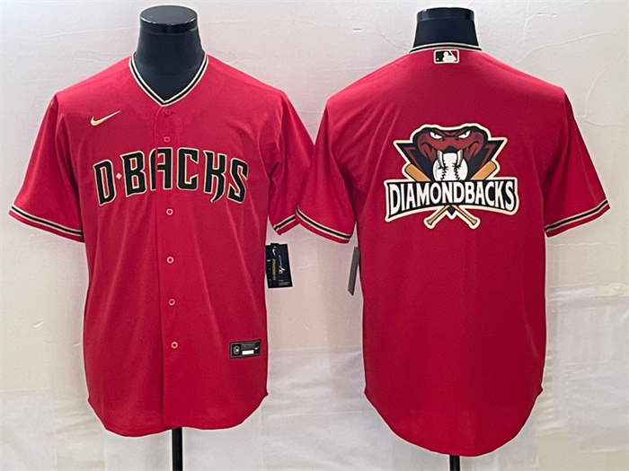 Men's Arizona Diamondbacks Red Team Big Logo Cool Base Stitched Baseball Jersey