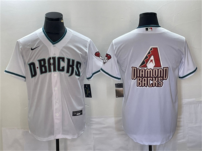 Men's Arizona Diamondbacks White Team Big Logo Cool Base Stitched Baseball JerseyS