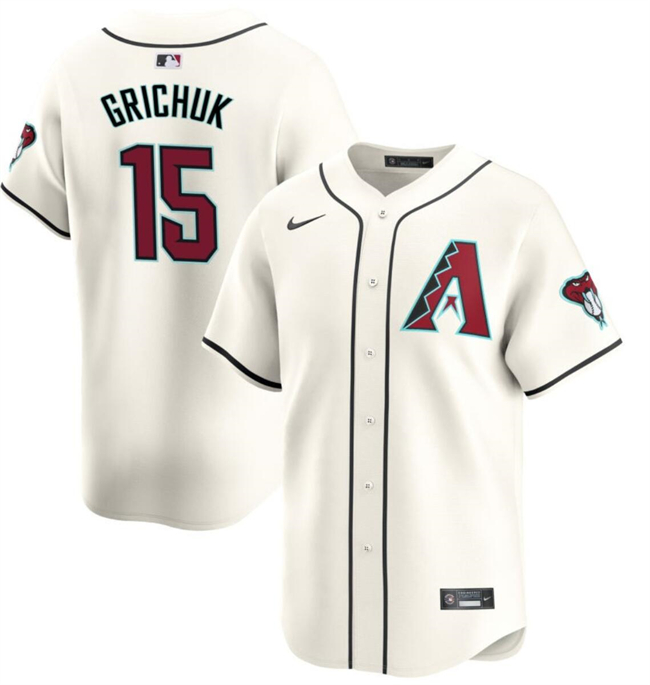 Men's Arizona Diamondbacks #15 Randal Grichuk 2023 24 Cream Cool Base Stitched Baseball Jersey