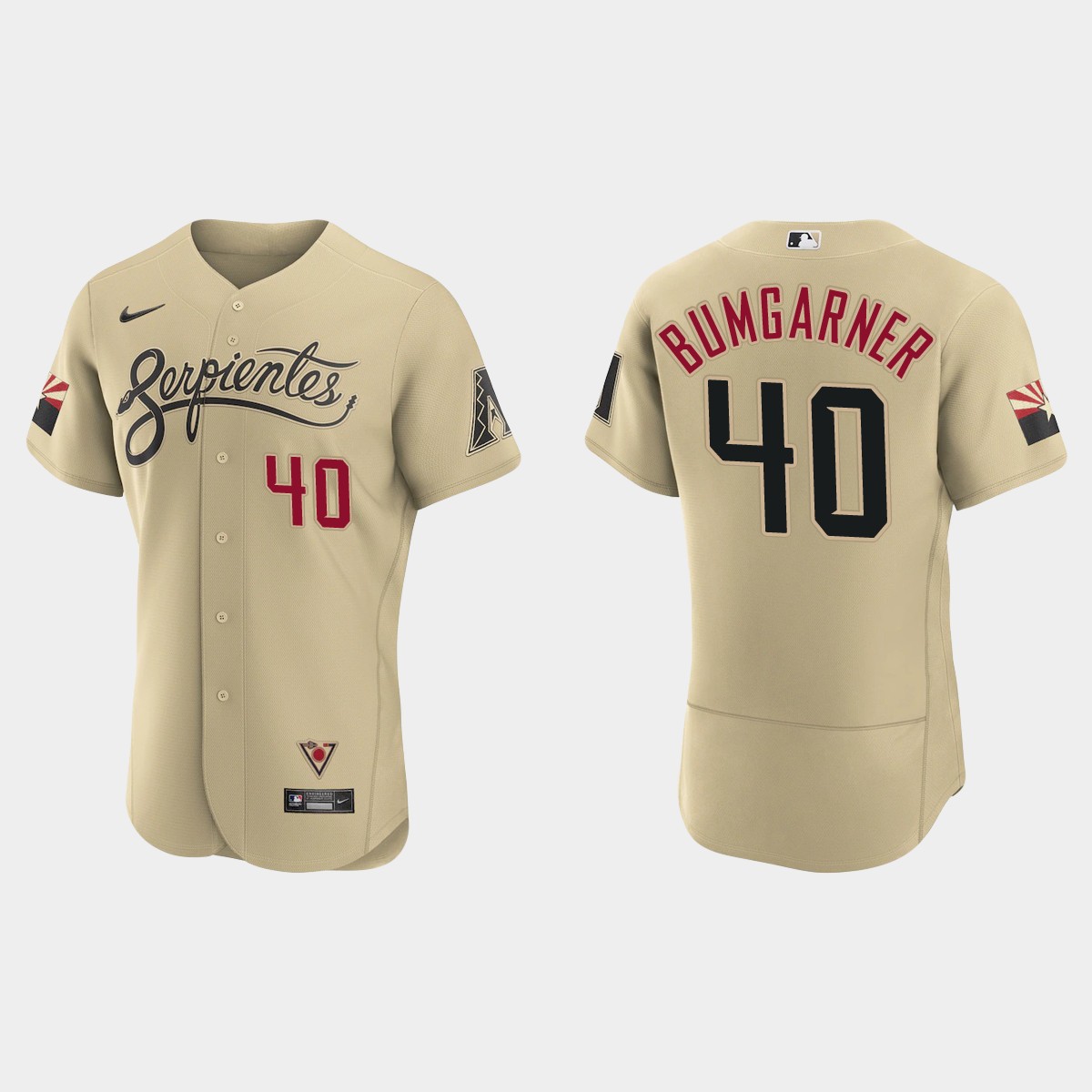 Arizona Diamondbacks #40 Madison Bumgarner Men's Nike 2021 City Connect Authentic MLB Jersey Gold