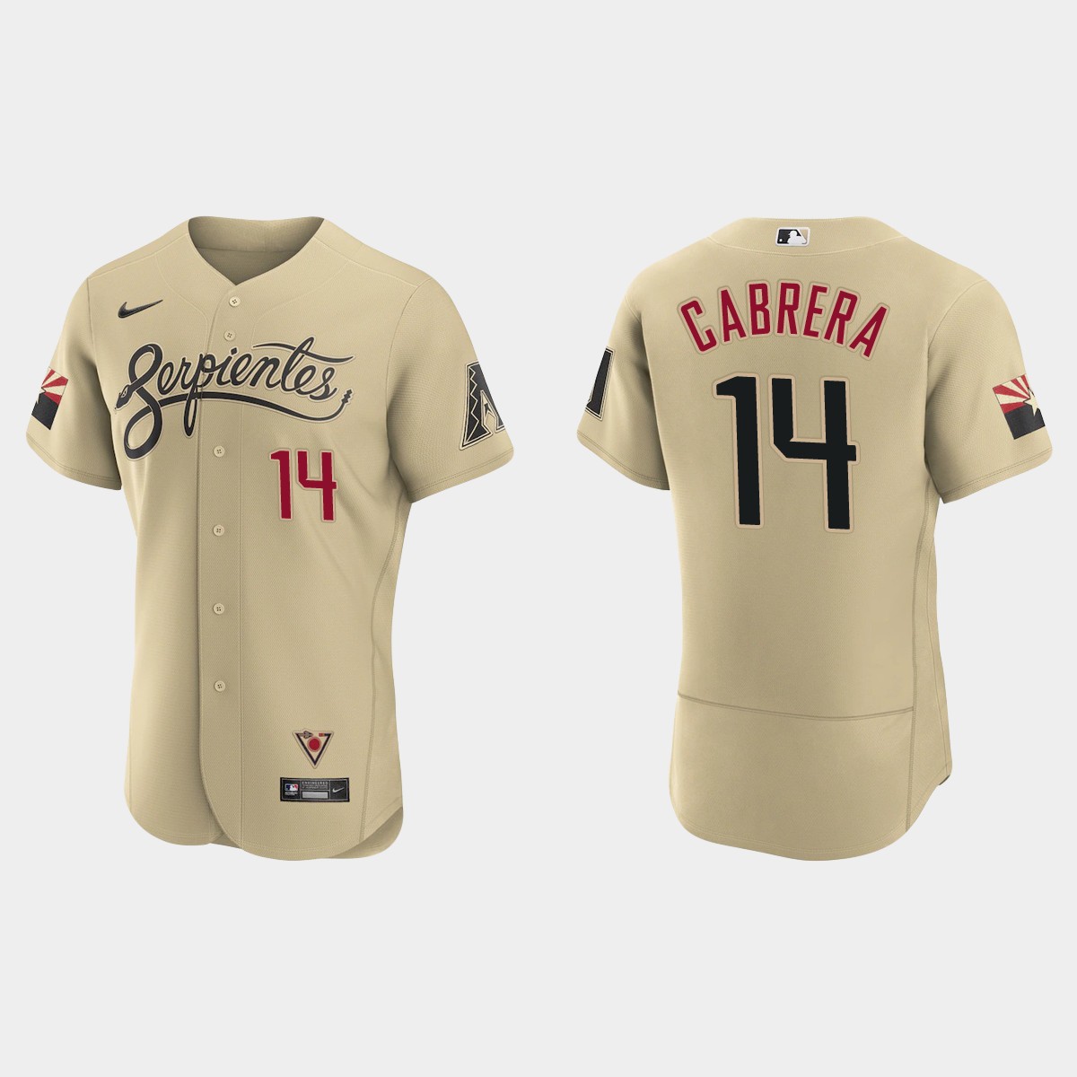 Arizona Diamondbacks #14 Asdrubal Cabrera Men's Nike 2021 City Connect Authentic MLB Jersey Gold