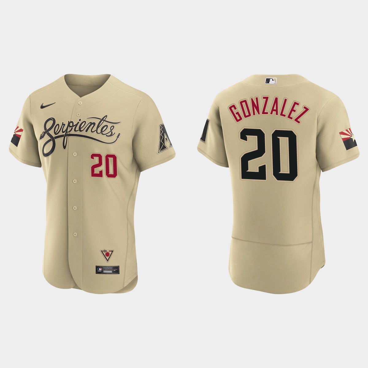 Arizona Diamondbacks #20 Luis Gonzalez Men's Nike 2021 City Connect Authentic MLB Jersey Gold