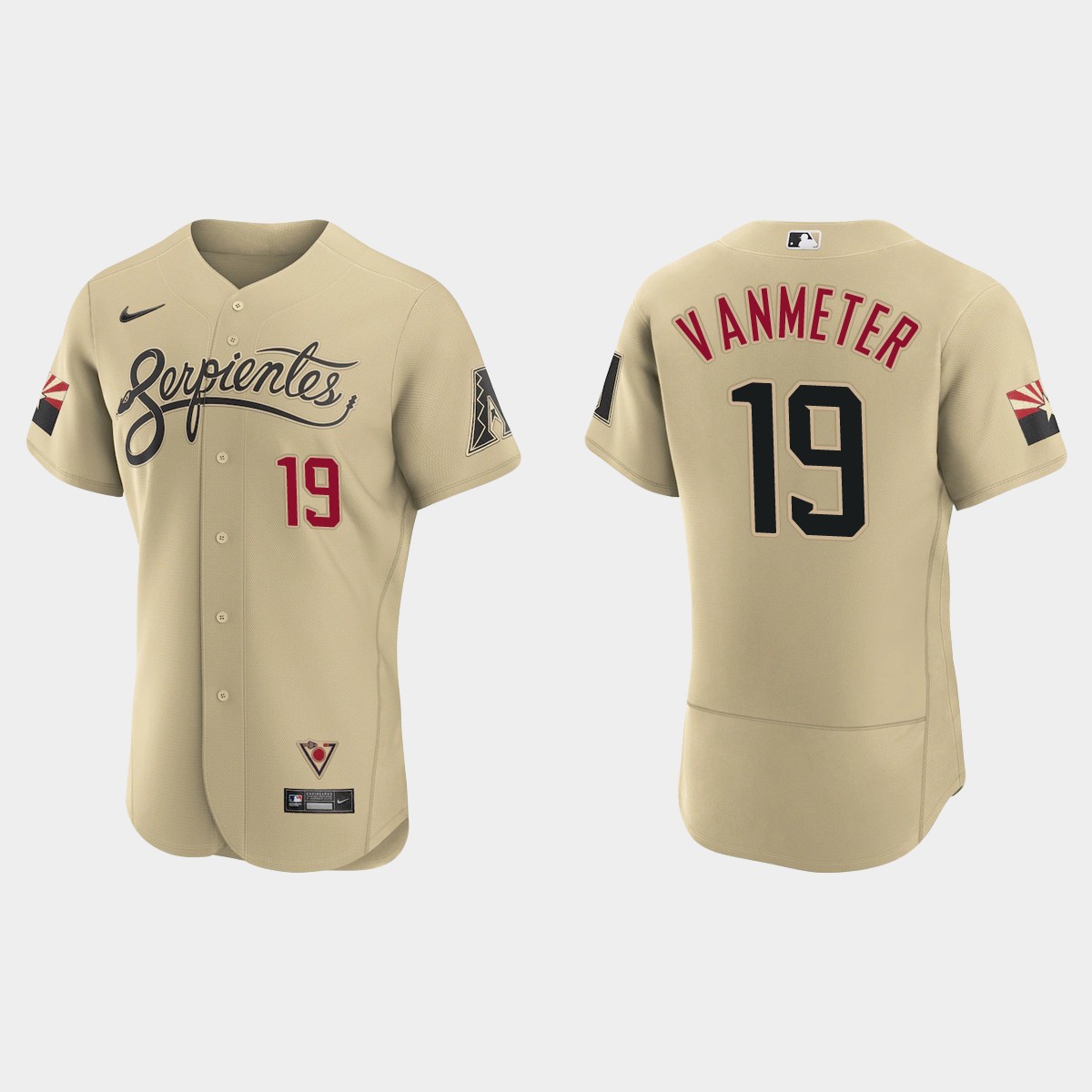 Arizona Diamondbacks #19 Josh Vanmeter Men's Nike 2021 City Connect Authentic MLB Jersey Gold