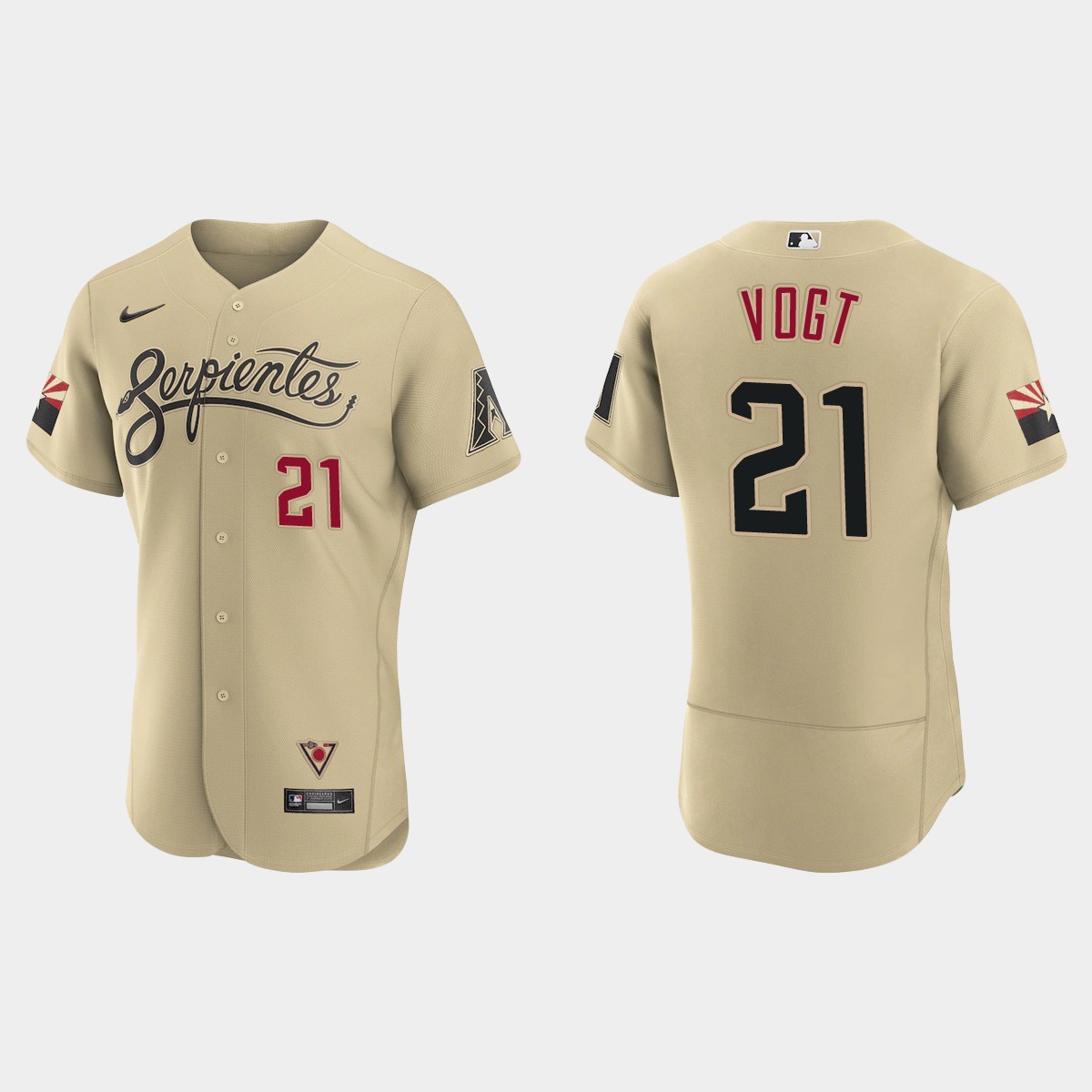 Arizona Diamondbacks #21 Stephen Vogt Men's Nike 2021 City Connect Authentic MLB Jersey Gold