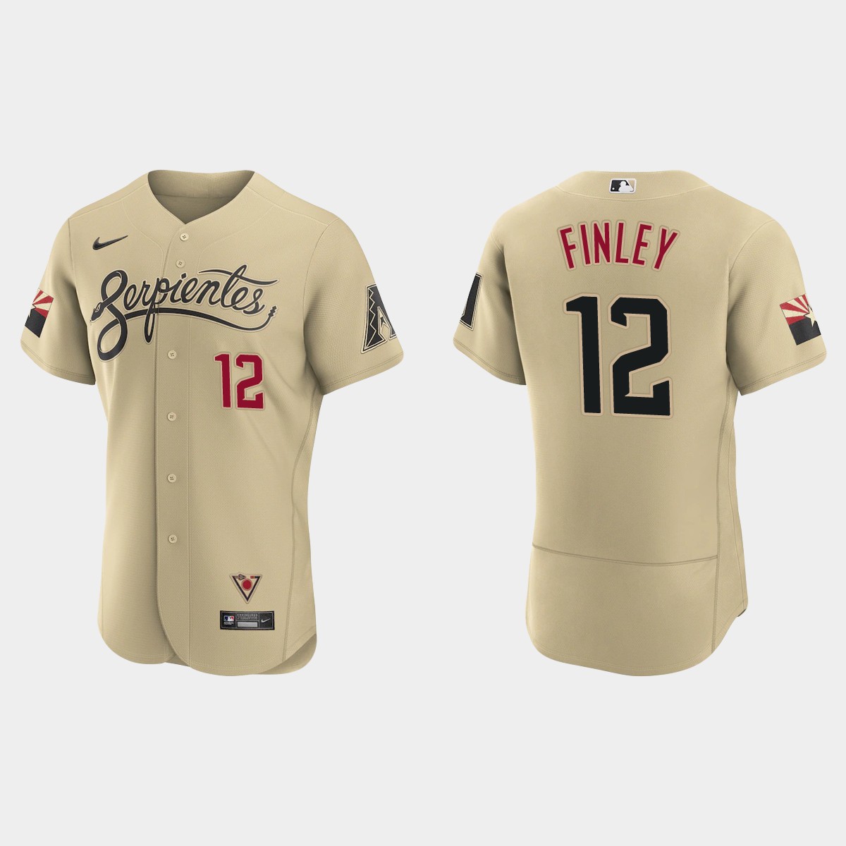 Arizona Diamondbacks #12 Steve Finley Men's Nike 2021 City Connect Authentic MLB Jersey Gold