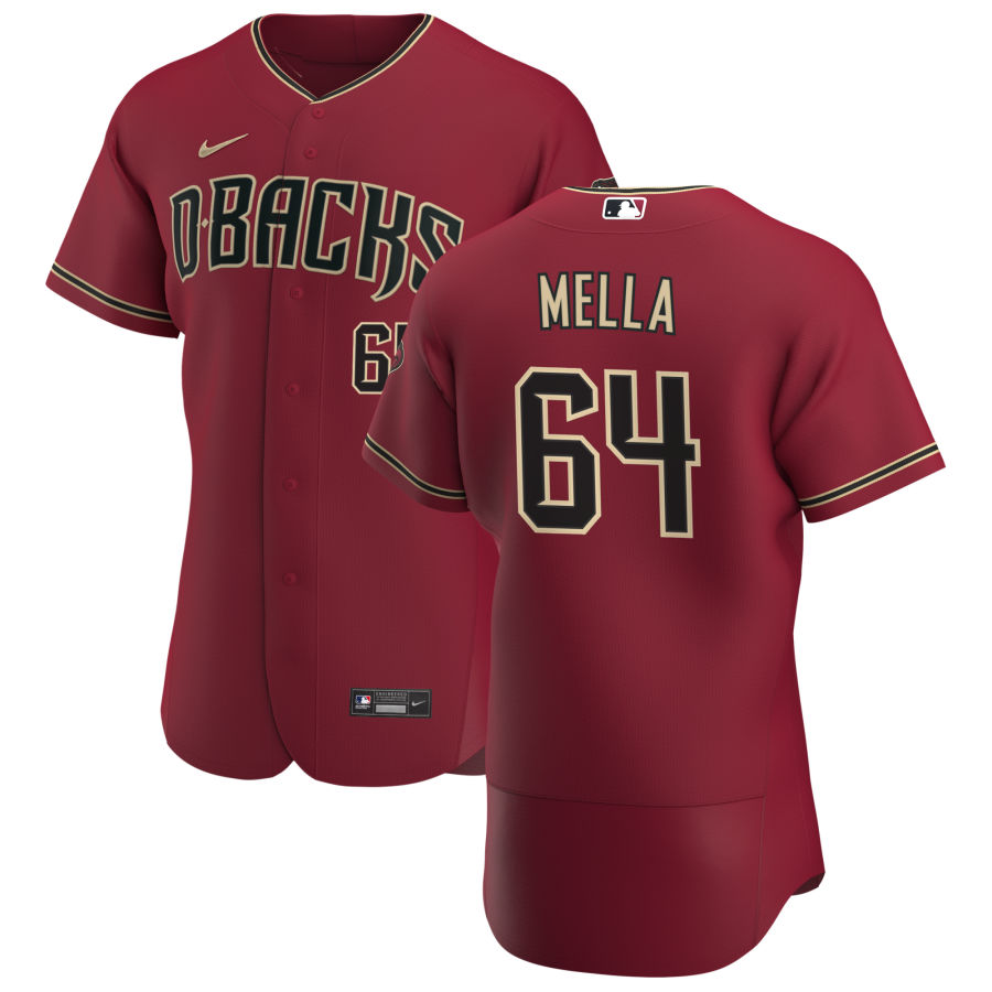 Arizona Diamondbacks #64 Keury Mella Men's Nike Crimson Authentic Alternate Team MLB Jersey