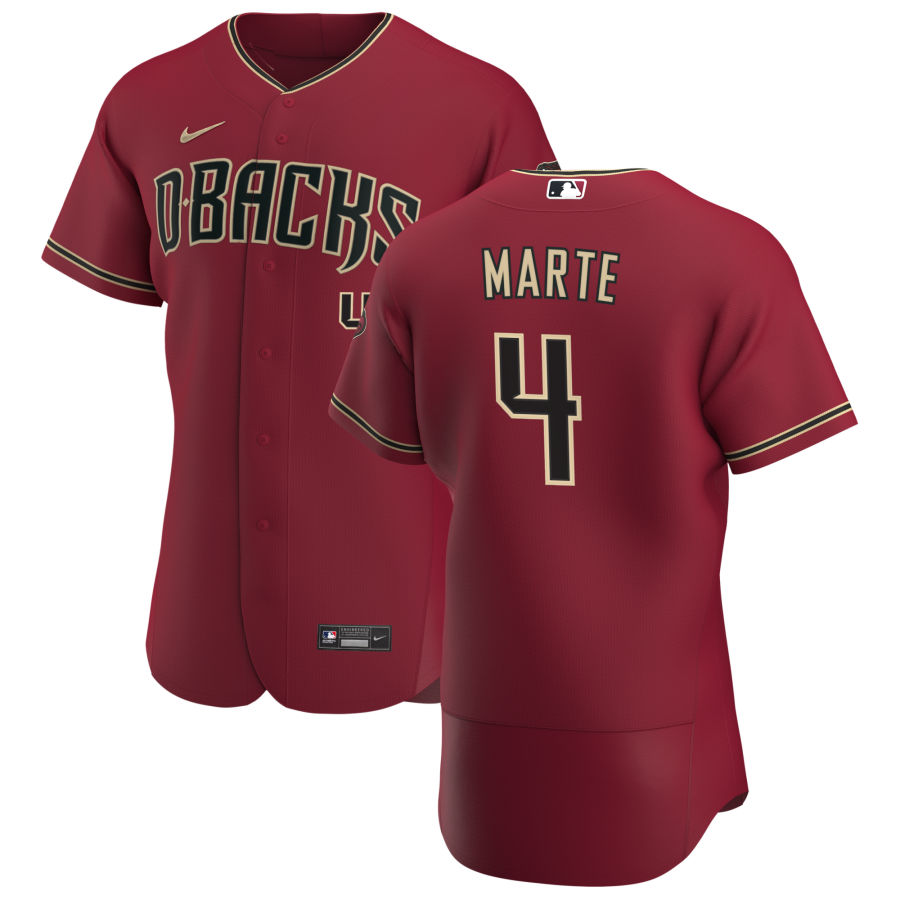 Arizona Diamondbacks #4 Ketel Marte Men's Nike Crimson Authentic Alternate Team MLB Jersey