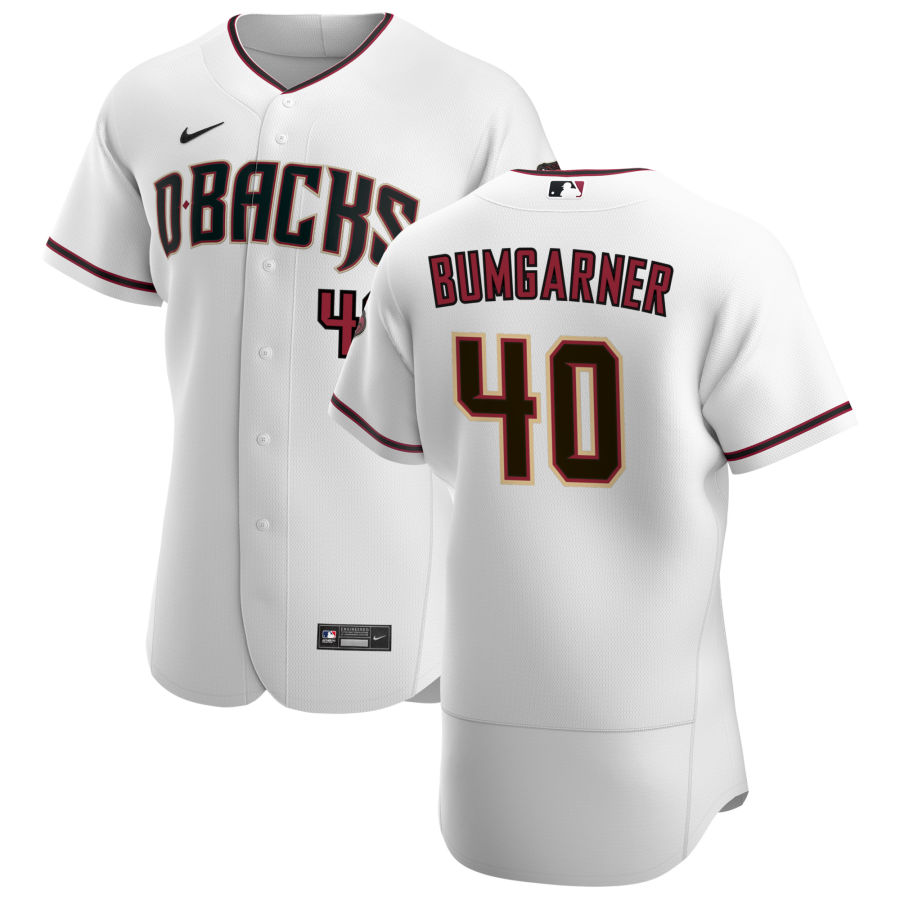 Arizona Diamondbacks #40 Madison Bumgarner Men's Nike White Crimson Authentic Home Team MLB Jersey