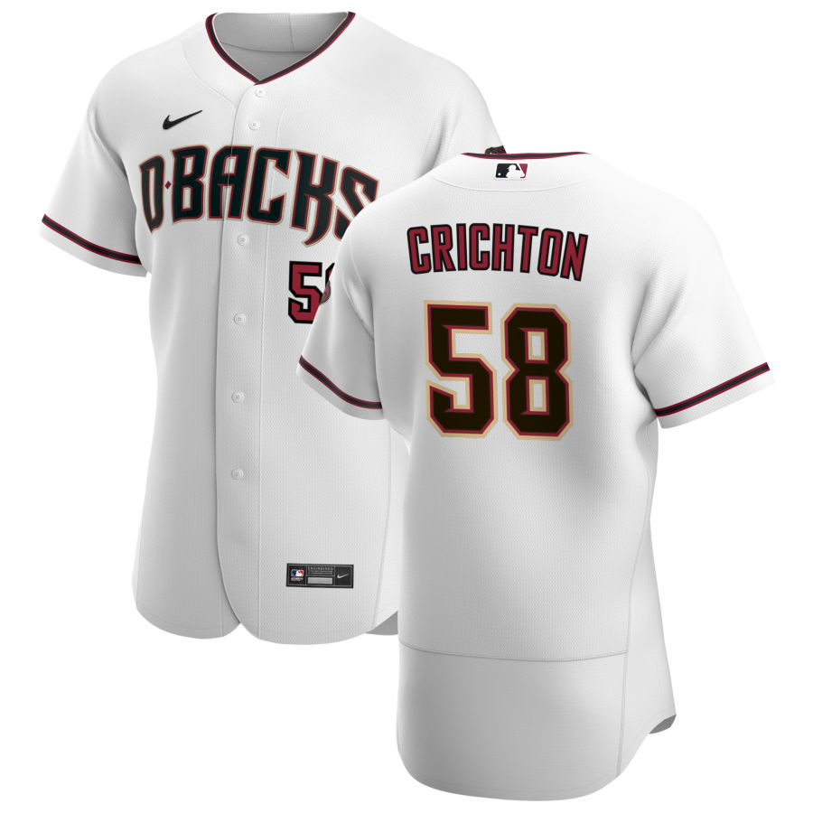 Arizona Diamondbacks #58 Stefan Crichton Men's Nike White Crimson Authentic Home Team MLB Jersey