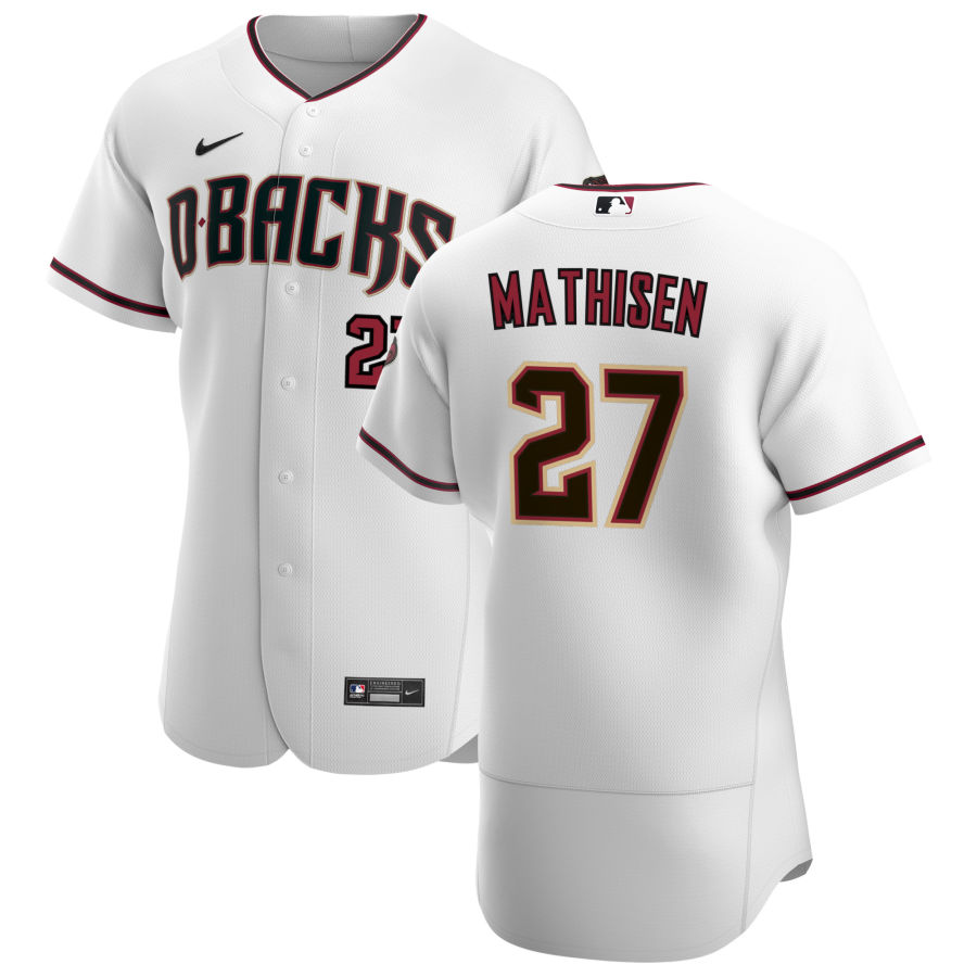 Arizona Diamondbacks #27 Wyatt Mathisen Men's Nike White Crimson Authentic Home Team MLB Jersey