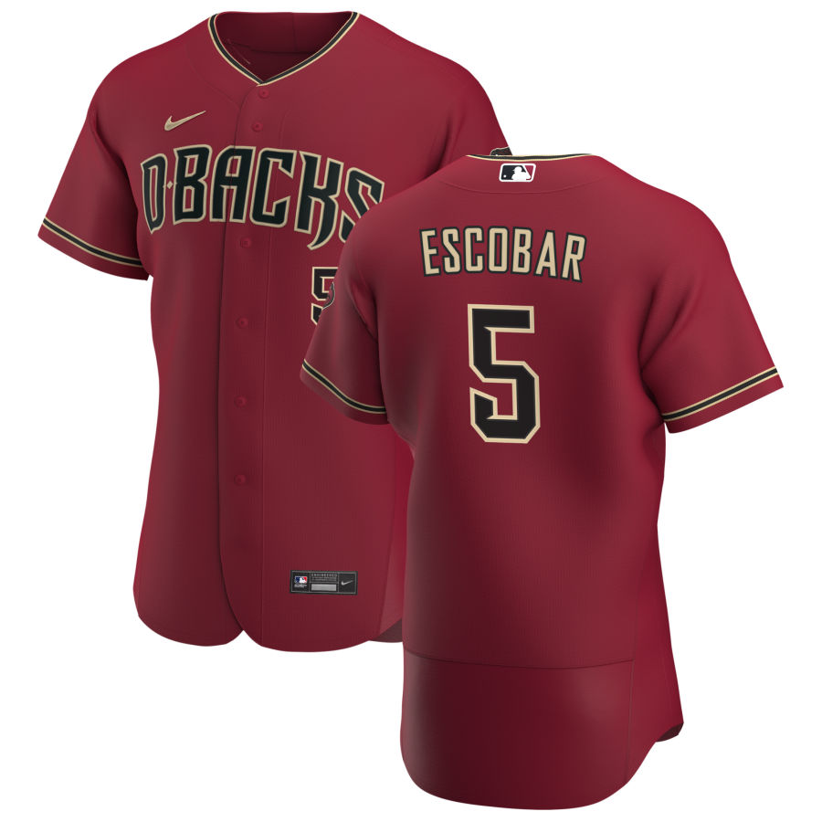 Arizona Diamondbacks #5 Eduardo Escobar Men's Nike Crimson Authentic Alternate Team MLB Jersey