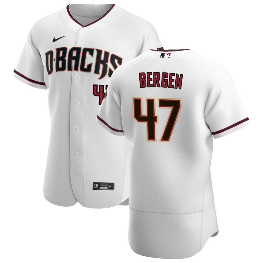 Arizona Diamondbacks #47 Travis Bergen Men's Nike White Crimson Authentic Home Team MLB Jersey