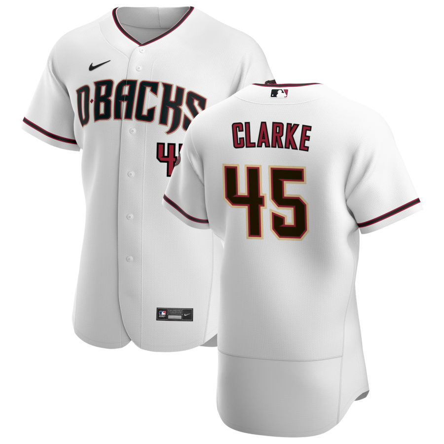 Arizona Diamondbacks #45 Taylor Clarke Men's Nike White Crimson Authentic Home Team MLB Jersey