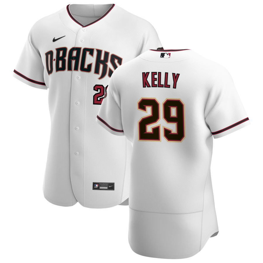 Arizona Diamondbacks #29 Merrill Kelly Men's Nike White Crimson Authentic Home Team MLB Jersey