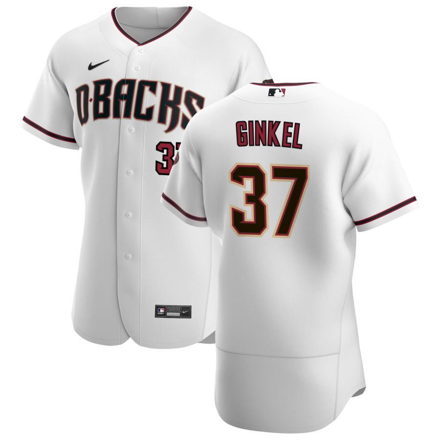 Arizona Diamondbacks #37 Kevin Ginkel Men's Nike White Crimson Authentic Home Team MLB Jersey