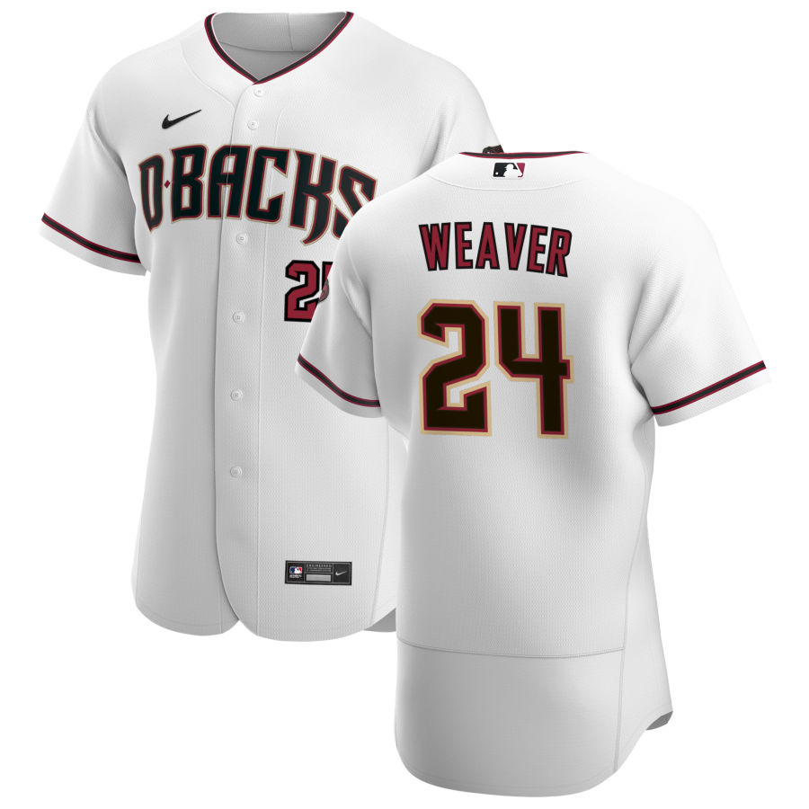 Arizona Diamondbacks #24 Luke Weaver Men's Nike White Crimson Authentic Home Team MLB Jersey