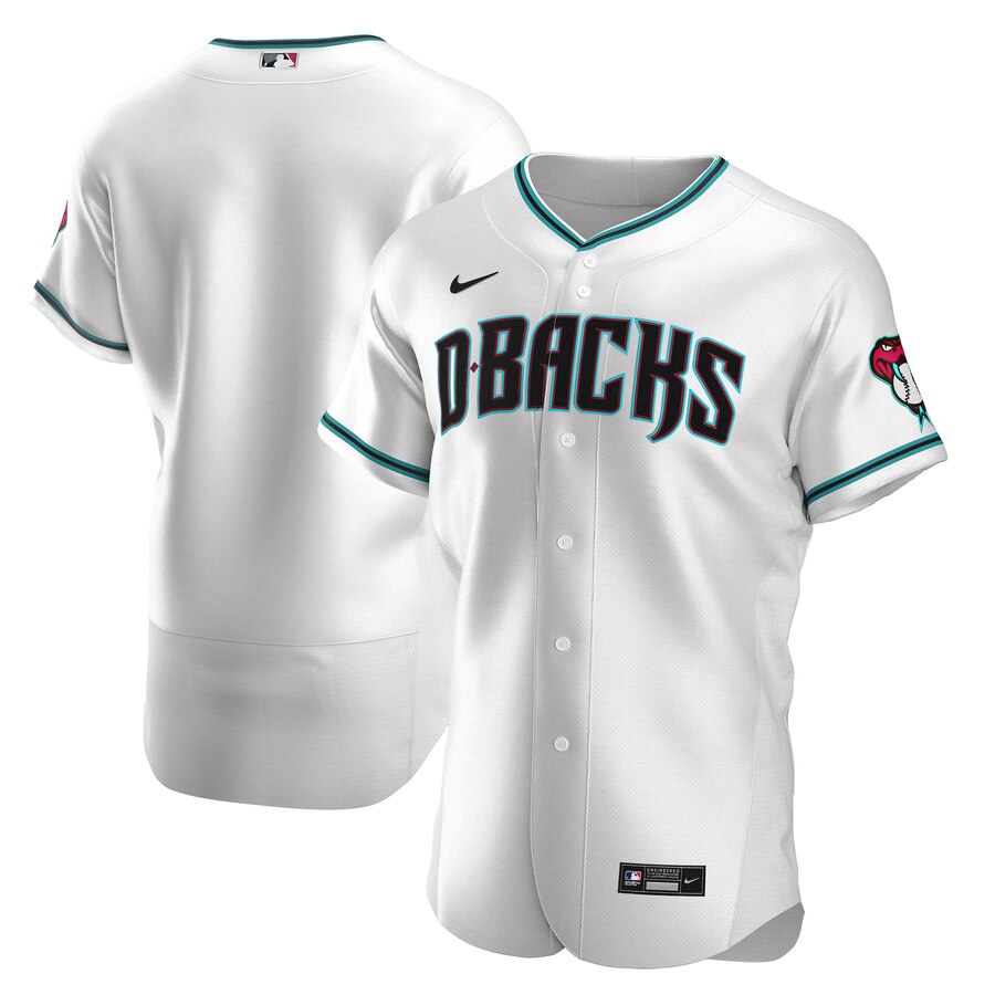 Arizona Diamondbacks Men's Nike White Teal Authentic Alternate Team MLB Jersey