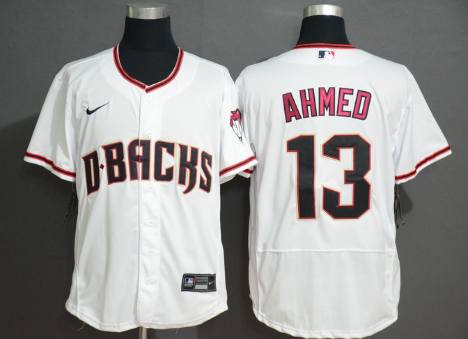 Diamondbacks 13 Nick Ahmed White Nike Flexbase Jersey