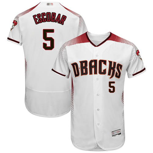 Diamondbacks #5 Eduardo Escobar White Crimson Flexbase Authentic Collection Stitched Baseball Jersey