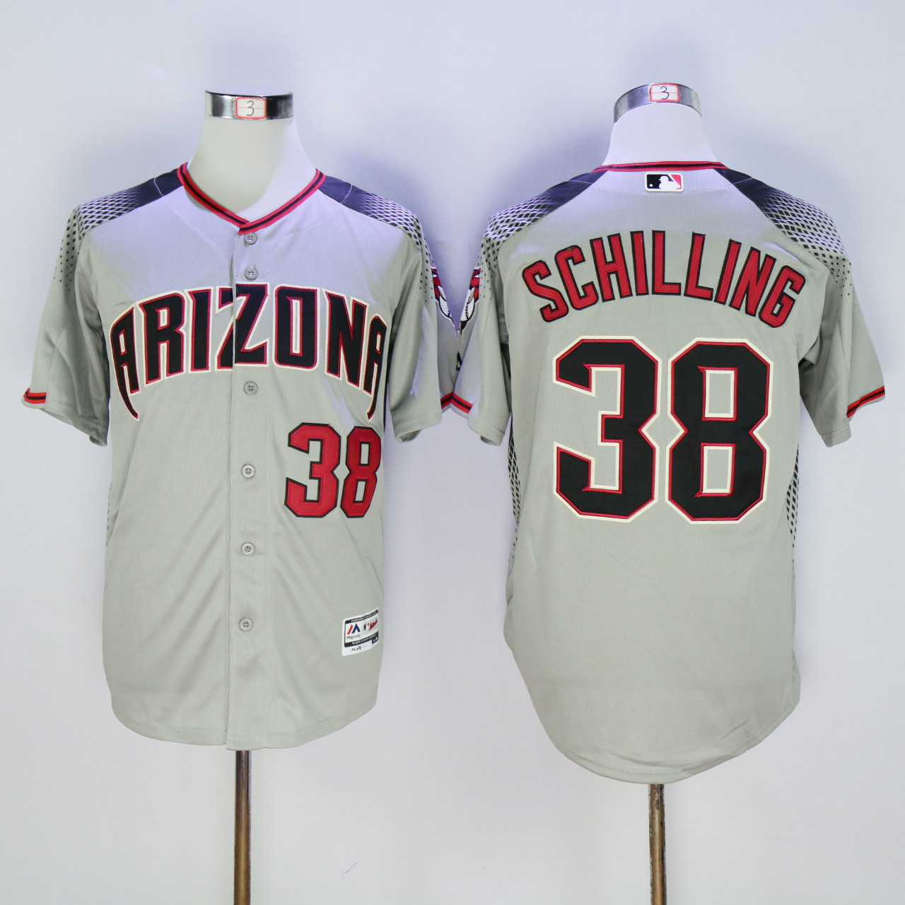 Diamondbacks 38 Curt Schilling Gray Flexbase Jersey