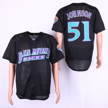 Diamondbacks 51 Randy Johnson Black Mesh BP Jersey