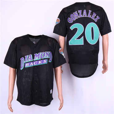 Diamondbacks 20 Luis Gonzalez Black Mesh BP Jersey