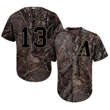 Diamondbacks #13 Nick Ahmed Camo Realtree Collection Cool Base Stitched Baseball Jersey