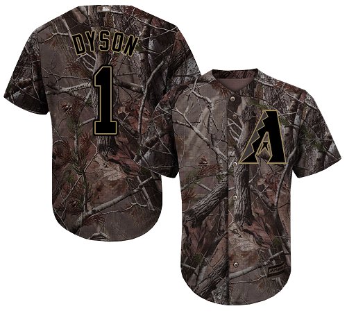 Diamondbacks #1 Jarrod Dyson Camo Realtree Collection Cool Base Stitched Baseball Jersey