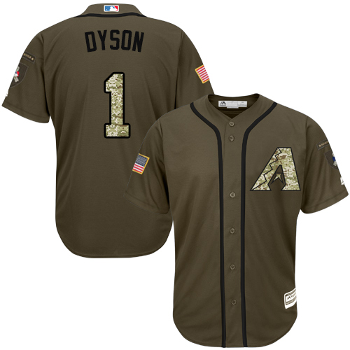 Diamondbacks #1 Jarrod Dyson Green Salute to Service Stitched Baseball Jersey