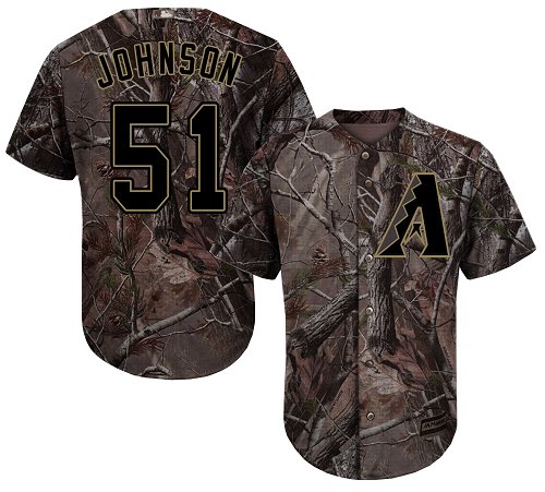 Diamondbacks #51 Randy Johnson Camo Realtree Collection Cool Base Stitched Baseball Jersey