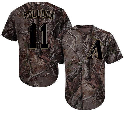 Diamondbacks #11 A. J. Pollock Camo Realtree Collection Cool Base Stitched Baseball Jersey