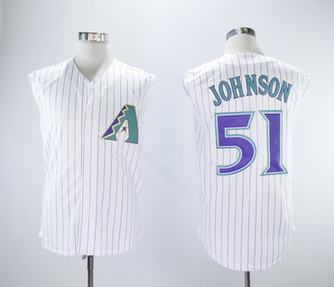 Diamondbacks 51 Randy Johnson White Turn Back The Clock Sleeveless Jersey