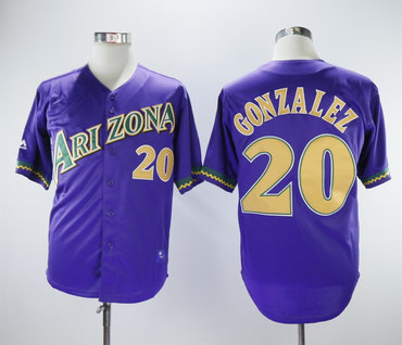 Diamondbacks 20 Luis Gonzalez Purple Cool Base Jersey