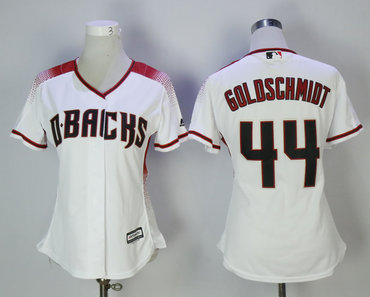 Women Diamondbacks 44 Paul Goldschmidt White Sedona Women Cool Base Jersey