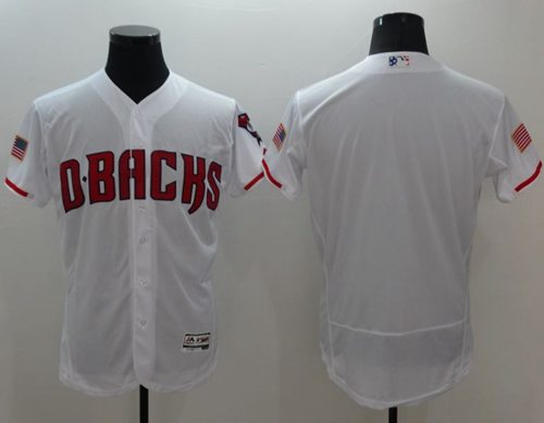 Diamondbacks Blank White Fashion Stars & Stripes Flexbase Authentic Stitched MLB Jersey