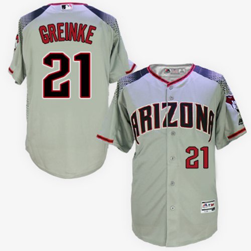 Diamondbacks #21 Zack Greinke Gray Brick New Cool Base Stitched MLB Jersey