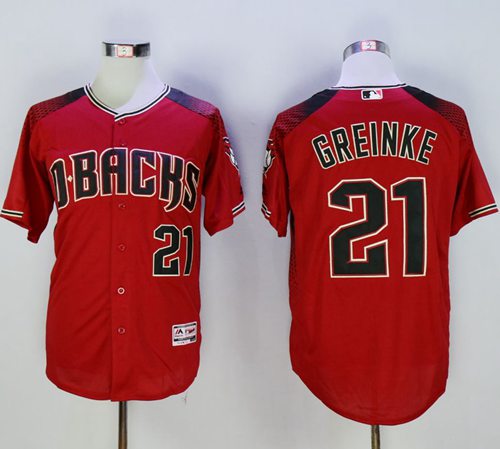 Diamondbacks #21 Zack Greinke Red Brick New Cool Base Stitched MLB Jersey