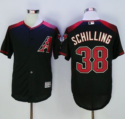 Diamondbacks #38 Curt Schilling Black Brick New Cool Base Stitched MLB Jersey