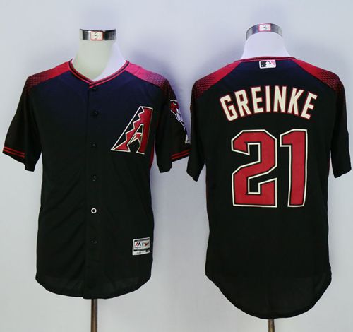 Diamondbacks #21 Zack Greinke Black Brick New Cool Base Stitched MLB Jersey