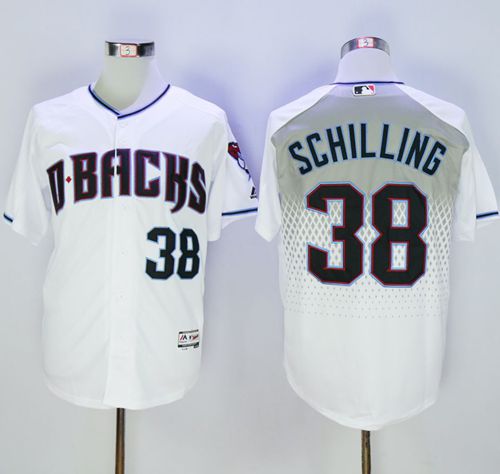 Diamondbacks #38 Curt Schilling White Capri New Cool Base Stitched MLB Jersey