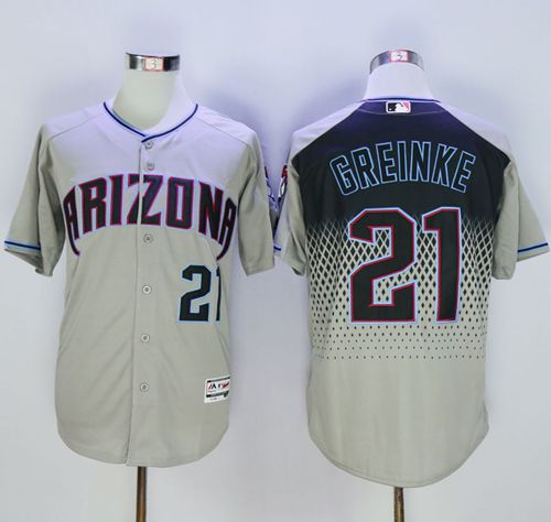 Diamondbacks #21 Zack Greinke Gray Capri New Cool Base Stitched MLB Jersey