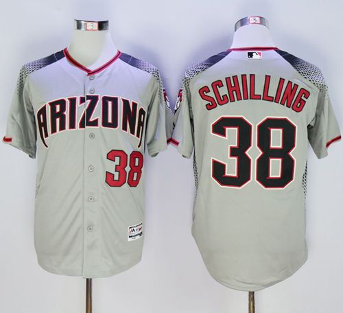 Diamondbacks #38 Curt Schilling Gray Brick New Cool Base Stitched MLB Jersey